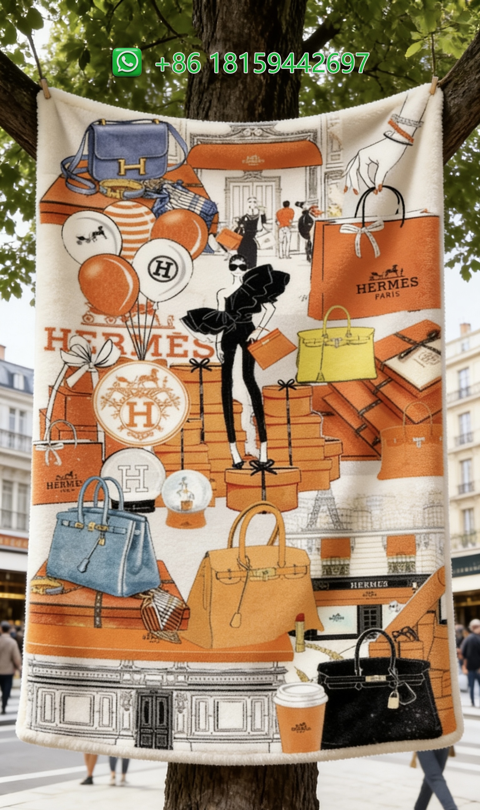 Hermes Throw Blankets